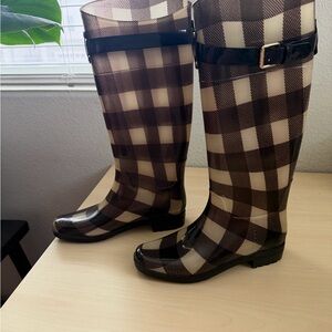 Polo by Ralph Lauren Brown Plaid Women's Rain Boots